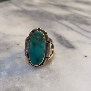 Vintage Navajo Kingman Turquoise- Simply Stunning - Sz 7